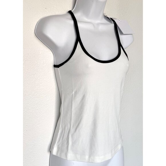 PISTOLA NWT PALOMA SCOOP NECK LE BLANC WITH NOIR RAYON RIB TANK. SIZE S - Picture 4 of 11